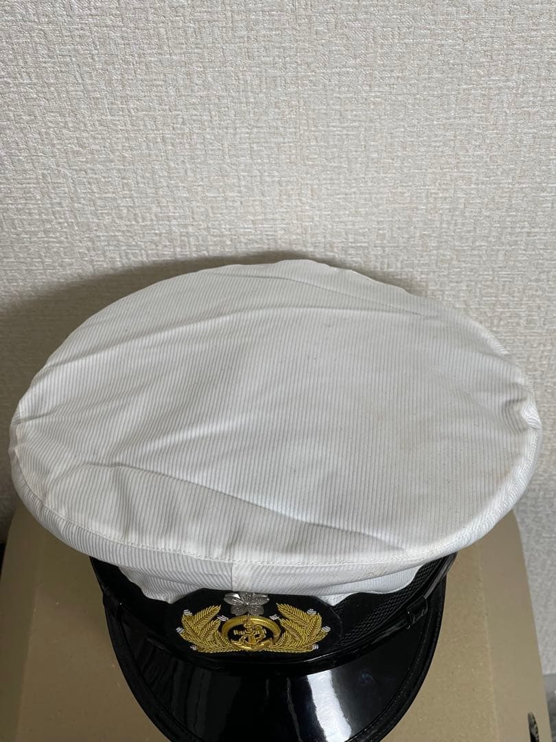 新*線様 大日本帝国海軍 士官軍帽 制帽 58cm 複製品 日覆付 日本軍 未使