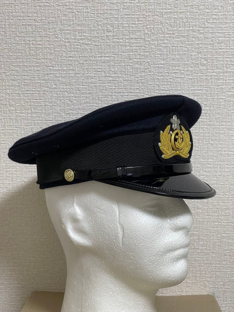 新*線様 大日本帝国海軍 士官軍帽 制帽 58cm 複製品 日覆付 日本軍 未使