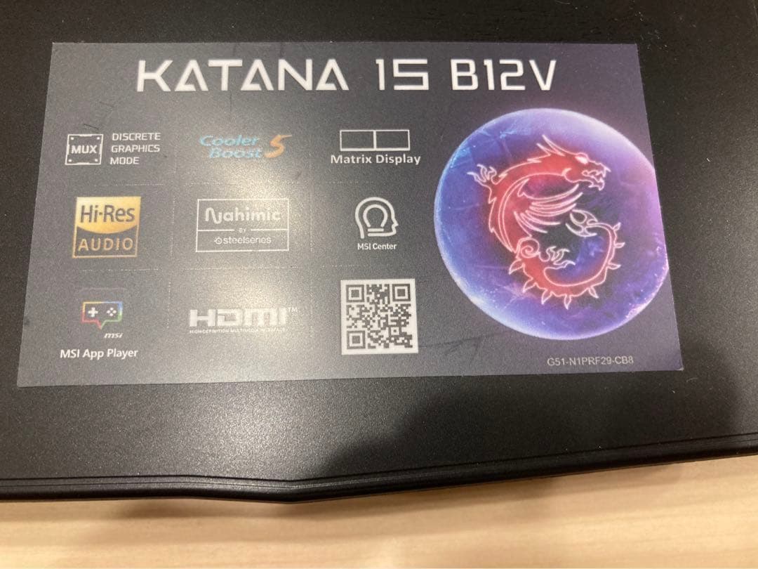 Windowsアクセサリー MSIRTX4060 Katana-15-B12VFK 15.6/Core i7