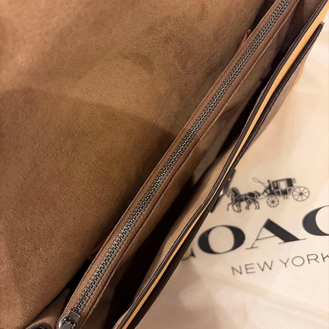 【最終値下げ】COACH ショルダーバッグ ブラウン イエロー