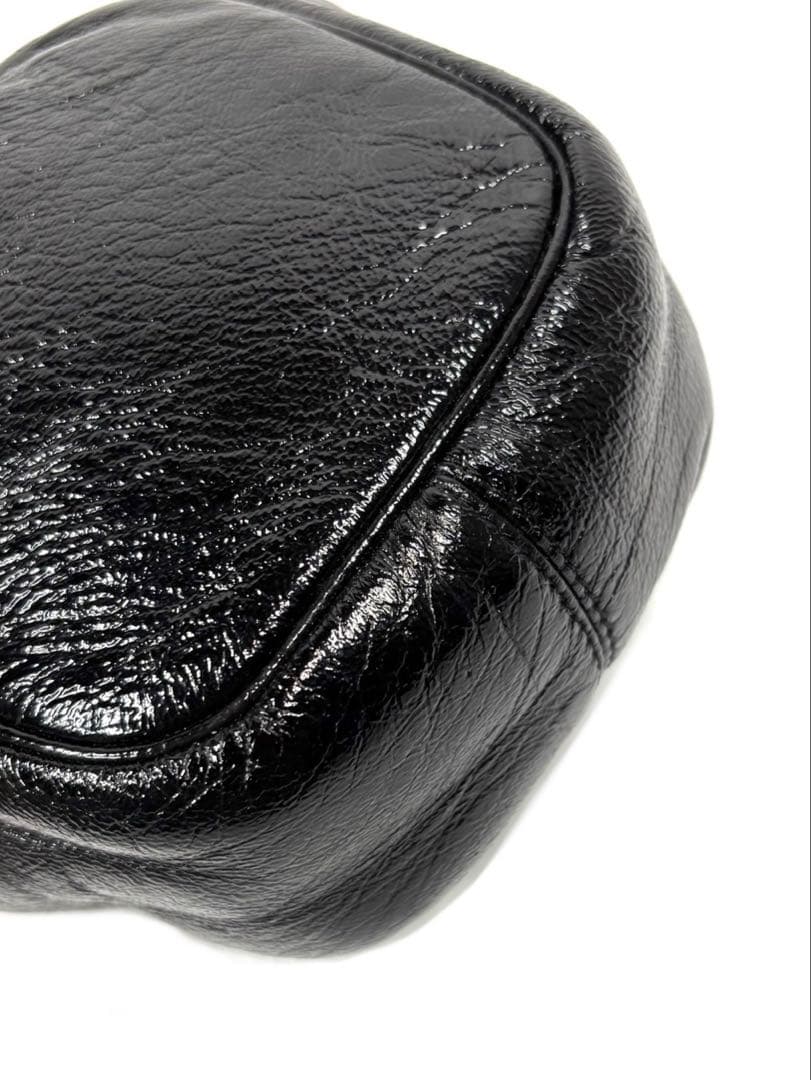 濱野（HAMANO） ハンドバッグ　サンピエトロ　がま口　ビジューストーン　黒