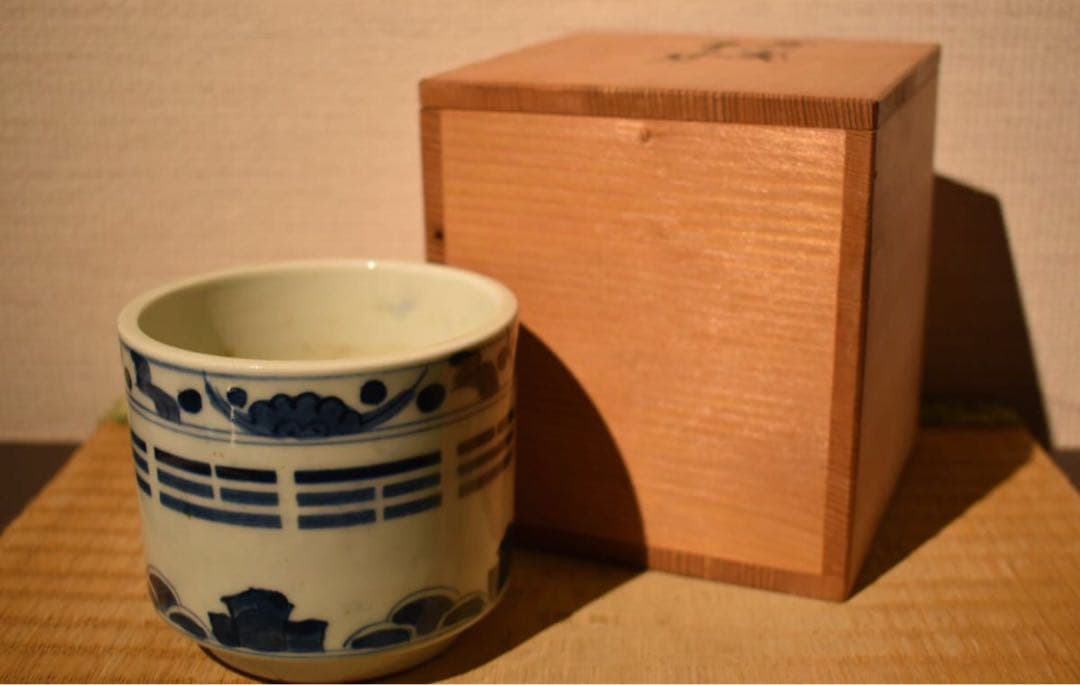 中国美術 青花 八卦紋爐 福山寿海　南京染付香炉　大明成化年製