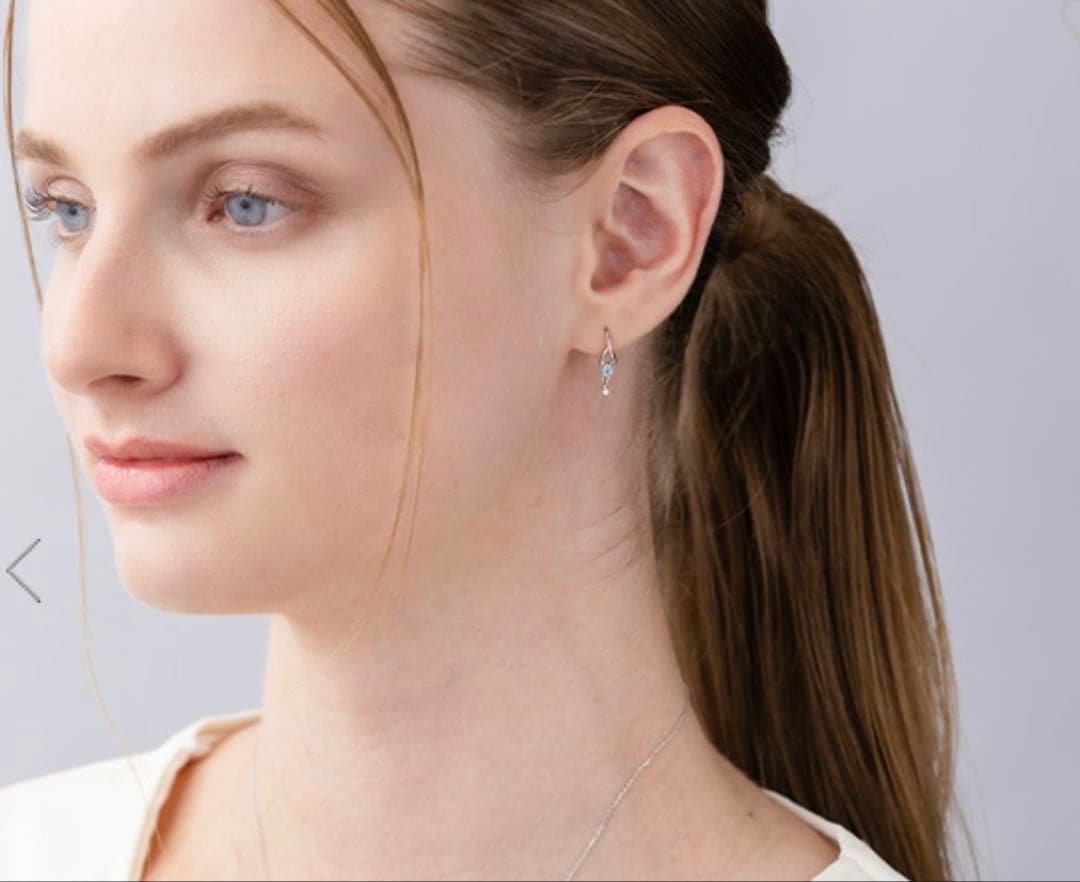 STAR JEWELRY k10 ピアス(ダイヤモンド・ブルートパーズ)