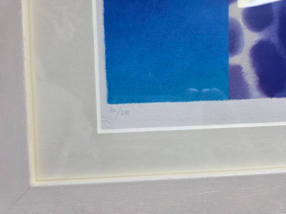 絵本付 渡辺宏 証明書付 版画 30/200【天使の約束】