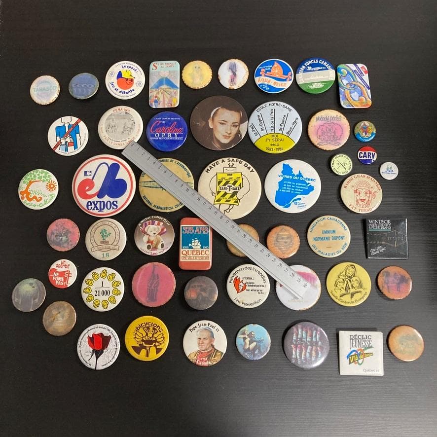 BQVF アメリカン 缶バッジ ビンテージ 古着 50個 セット アメカジ 雑貨