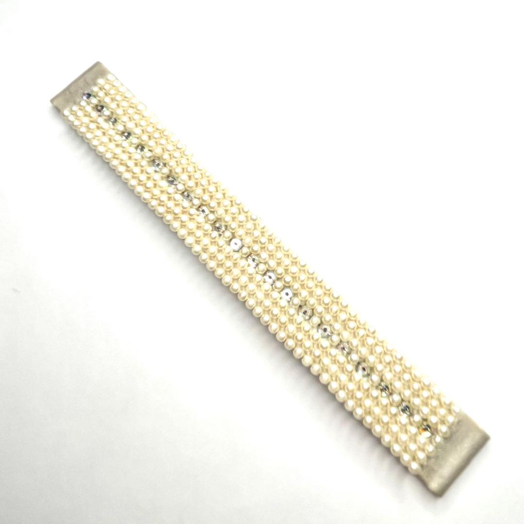 よね様　ポアレマプルミエ 腕時計 白パール 黒シルクストラップ2点