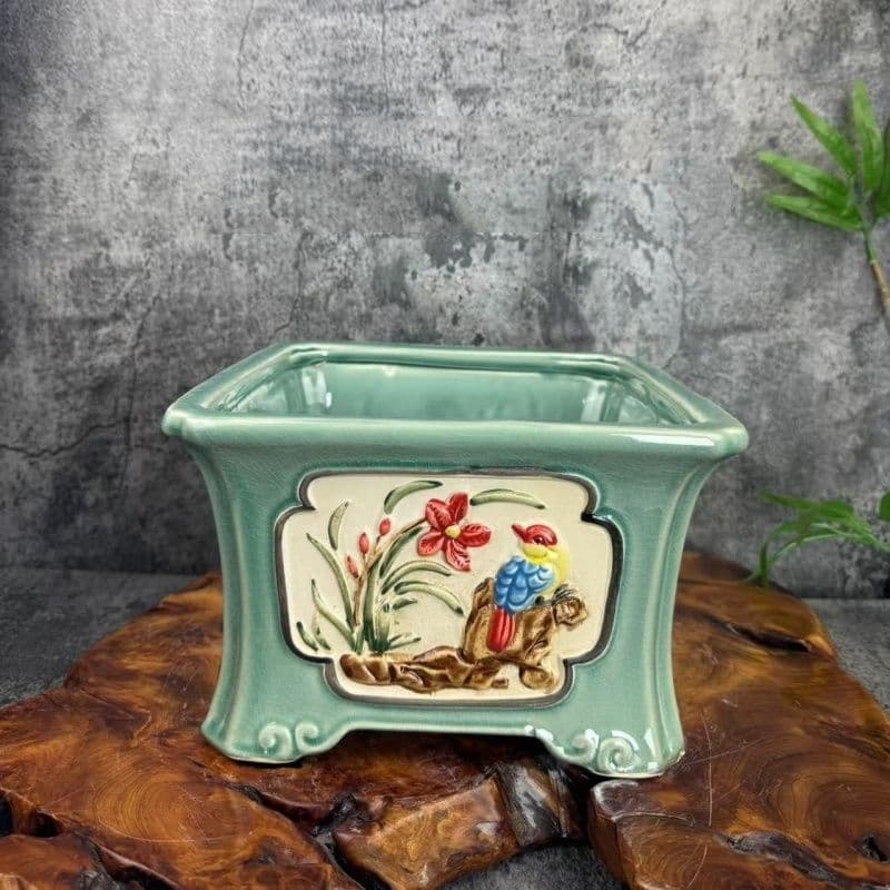 盆栽鉢 青磁鉢 山野草鉢 多肉植物 植木鉢 小品大品盆栽鉢 陶器鉢置物