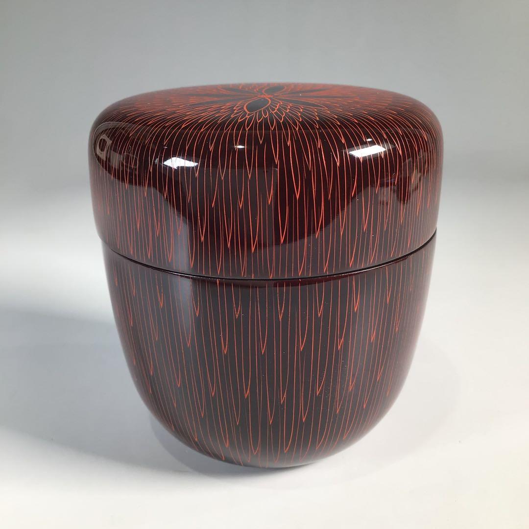 Ｍ９５７　棗　『関翠雲作』『蒟醤塗』『中棗』　共箱　茶道具