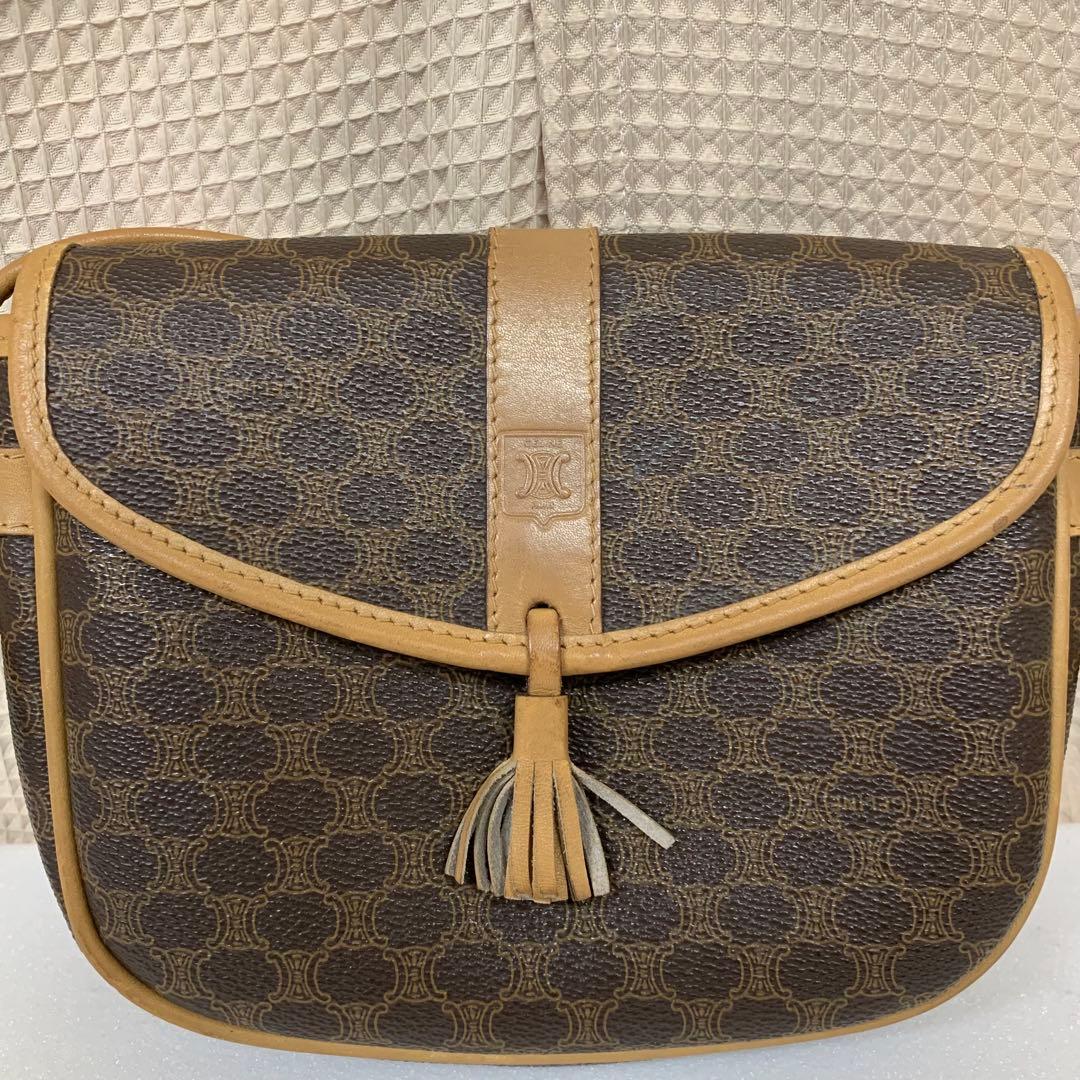 CELINE セリーヌ　マカダム ミニ ショルダーバッグ フラップ付