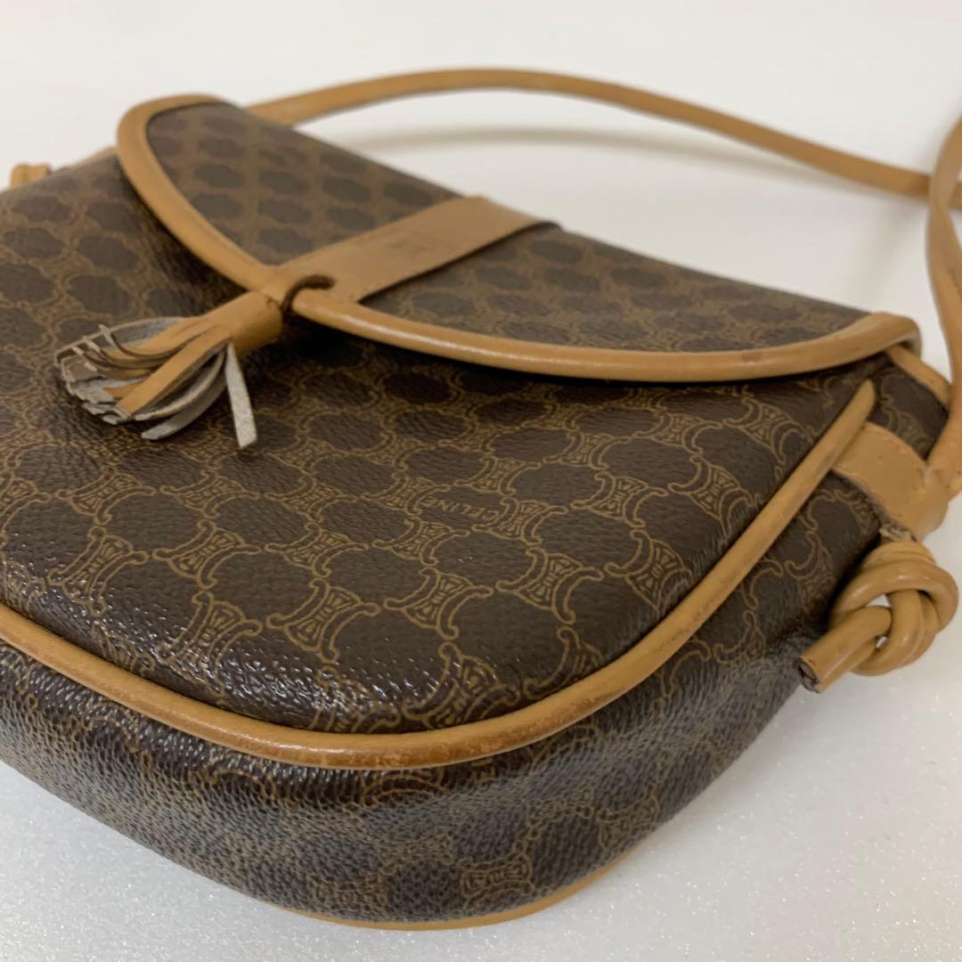 CELINE セリーヌ　マカダム ミニ ショルダーバッグ フラップ付