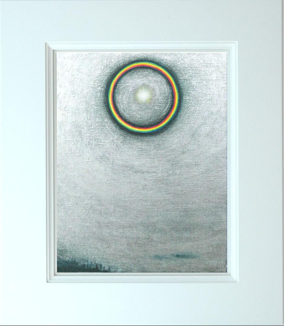 油絵 菅家令子 絵 絵画インテリア額付(白) F3-S102023 風景祈り希望