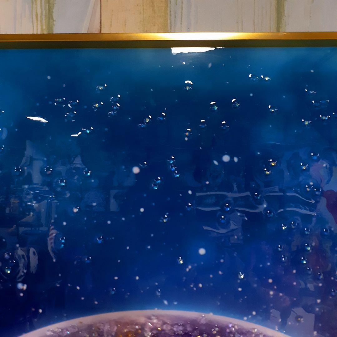 輸入雑貨　天然石　『神秘的な月』　風景画　水晶石　クリスタル　フレーム付き