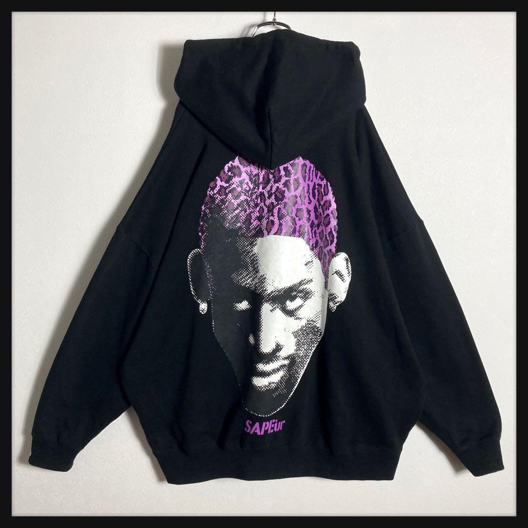 【希少デザイン】サプール★ロッドマンパーカー パープル ブラック 希少XL 美品