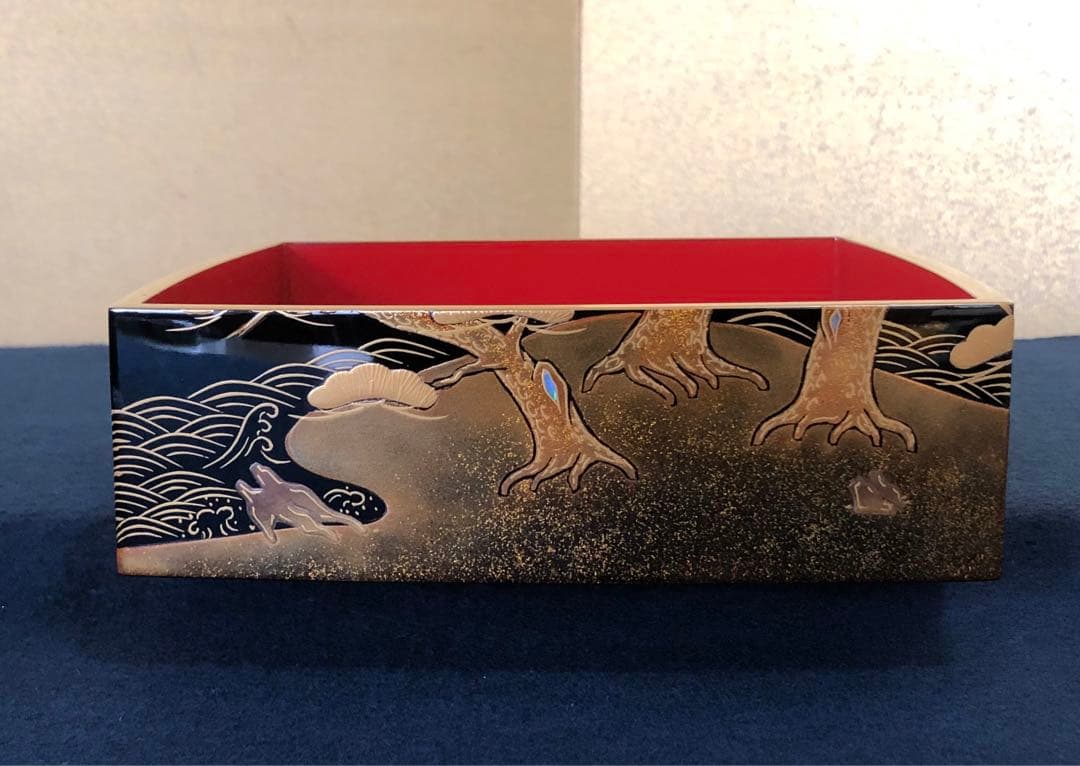 《R》輪島塗 四段重 替蓋 重台付 五島屋謹製 共布 共箱 251118え3