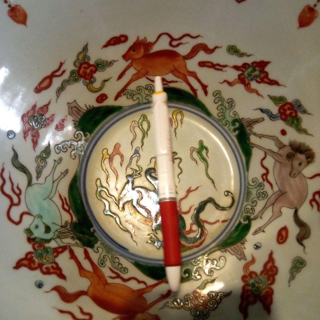 中国陶磁器　明萬歴赤絵　大鉢