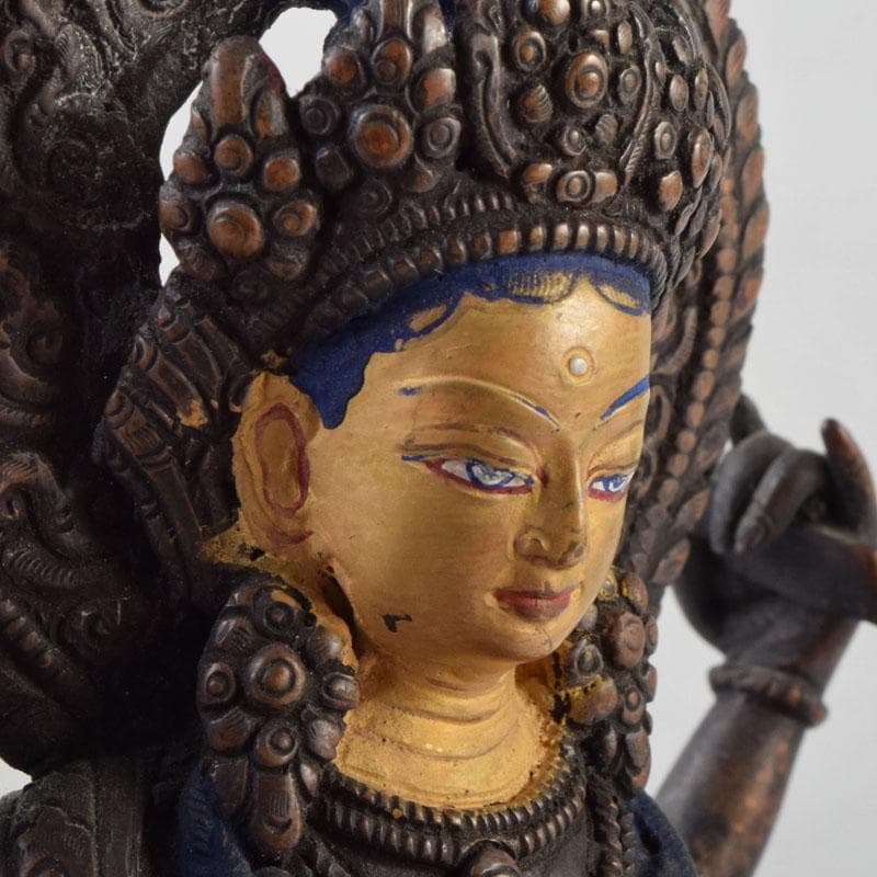 仏教美術　古銅彩色　インド神　ドゥルガー像　仏像　V　8923