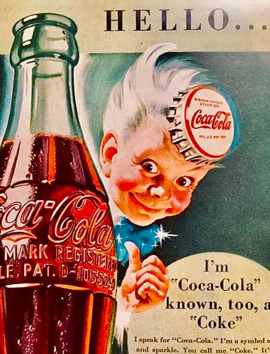 コカコーラ＊スプラッシュボーイ＊本物ビンテージ1942年額装品