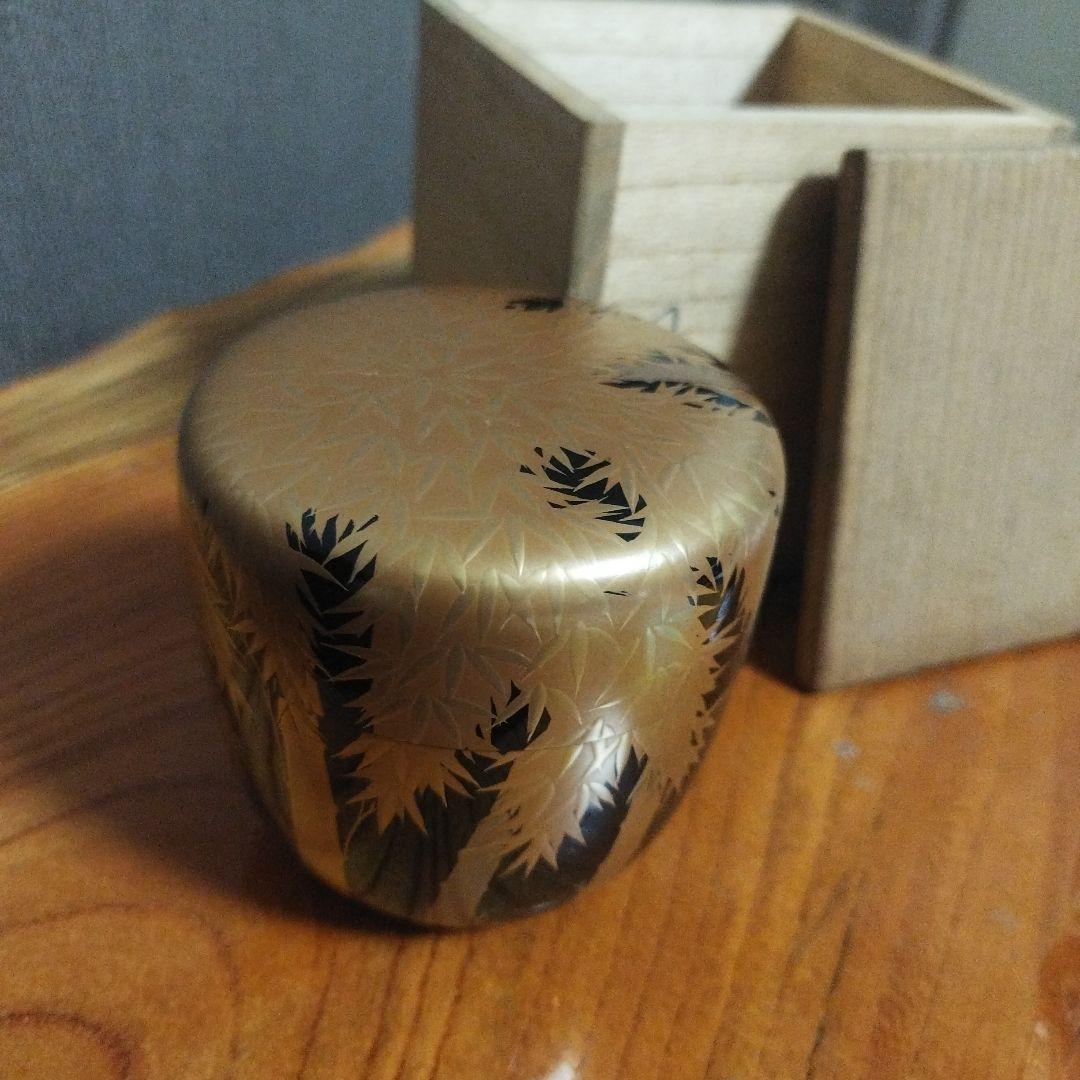茶道具 棗 木箱付き　蒔絵　茶入
