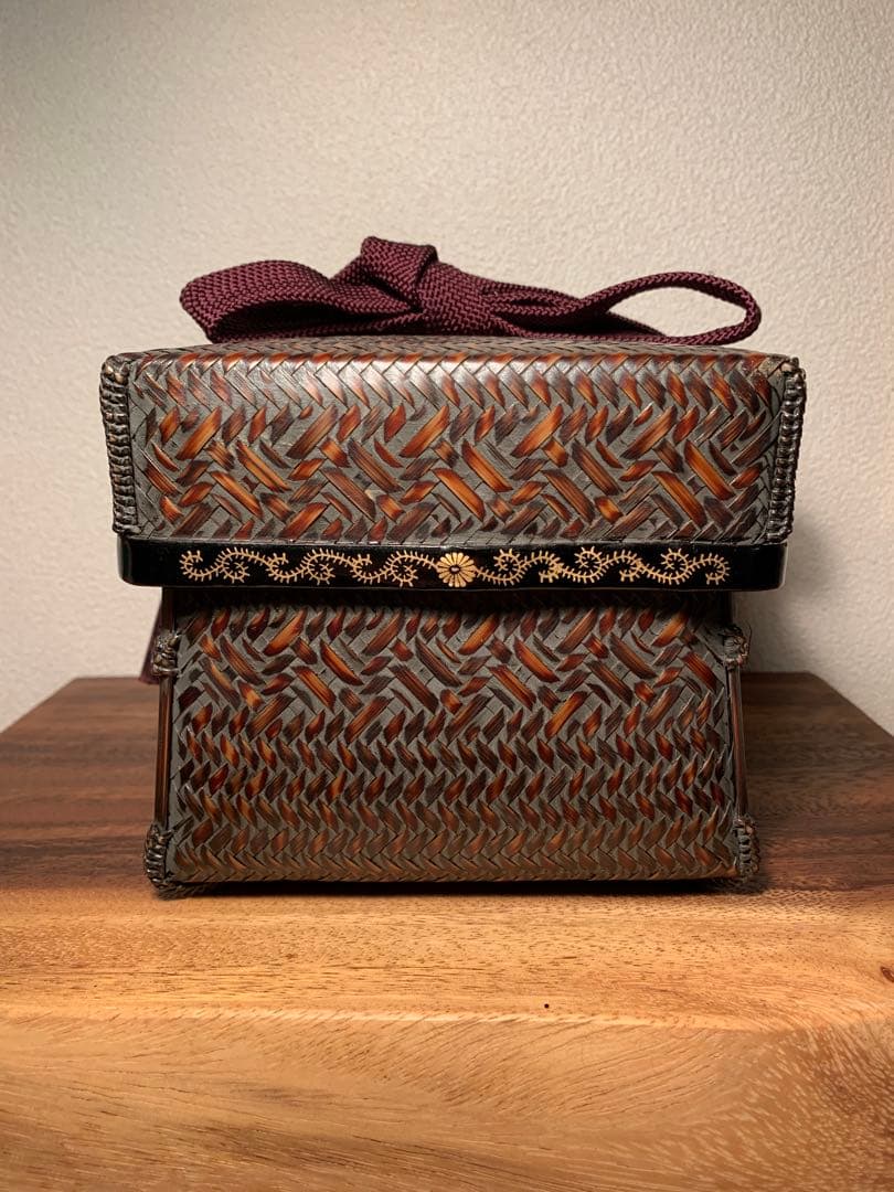 竹器師 竹山作 御所籠 茶篭 茶箱 茶道具 裏千家 野点