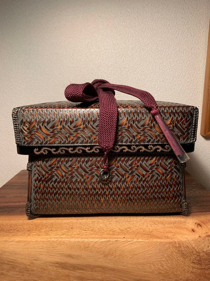 竹器師 竹山作 御所籠 茶篭 茶箱 茶道具 裏千家 野点