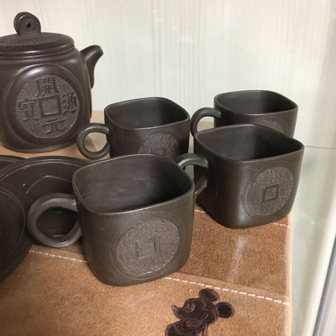 中国茶器　中国宜興　紫砂　朱泥　急須　茶壺　湯呑　菓子皿　骨董品　コレクション