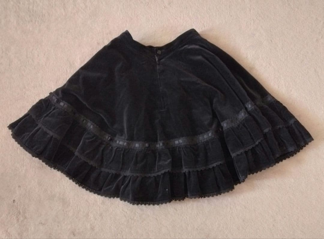 み*ん様 BABY 別珍 膝丈 スカート 黒