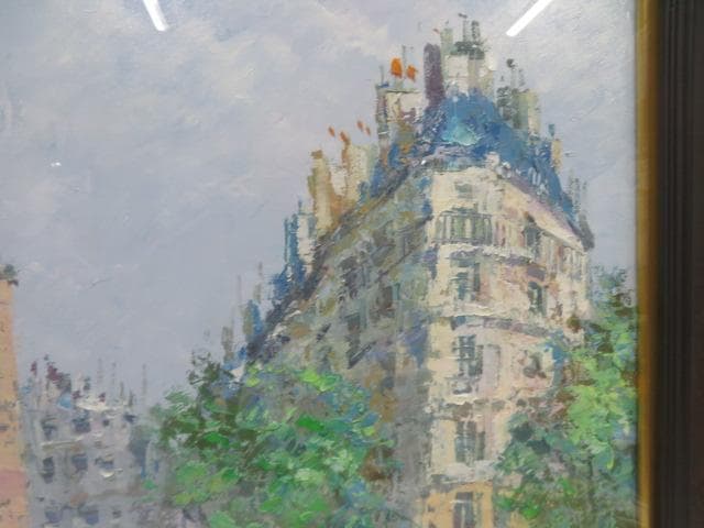 石川啓司 「パリ風景」 F20 超大作 額入 油絵 風景画