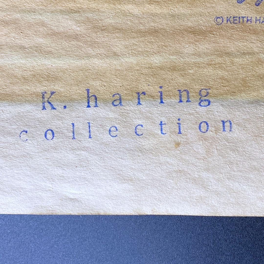 【模写】キース・ヘリング ドローイング 水彩 手描き サイン・スタンプ入 額装済