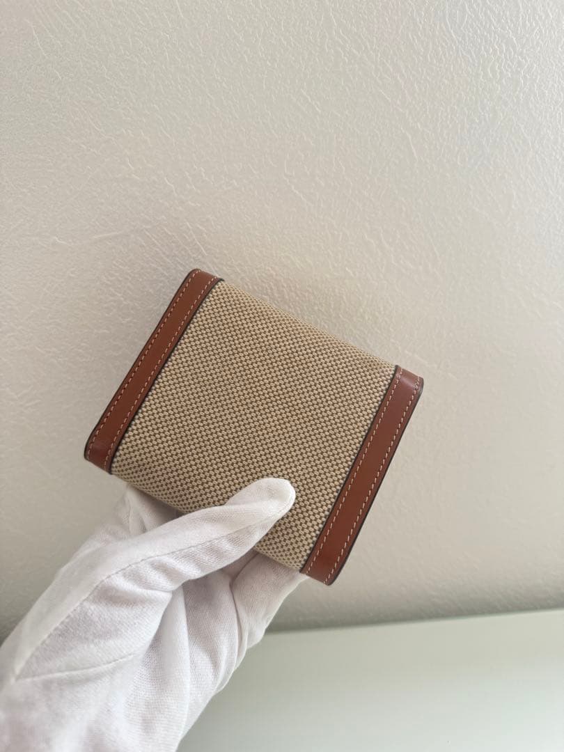 CELINE 三つ折り財布 ベージュ/ブラウン