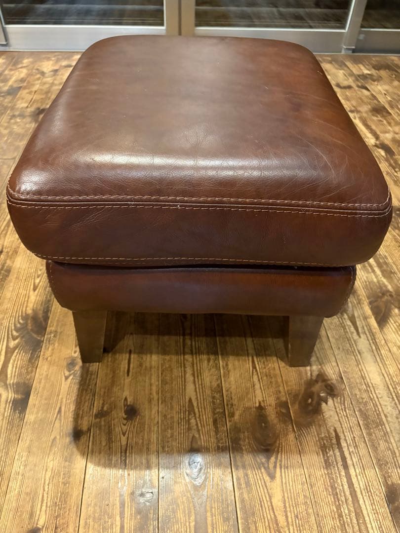 良品　unico 　FRAYE フレイ　レザー　オットマン