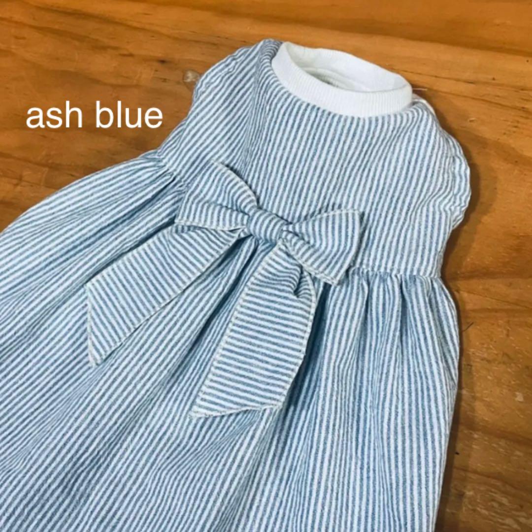 ハンドメイド犬服　ハイウエストリボンワンピ★色違いあり