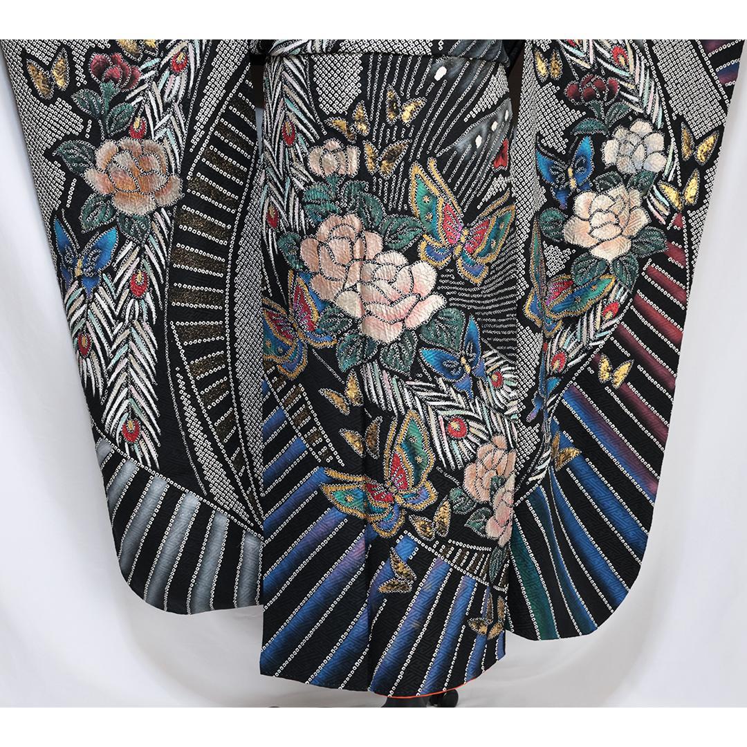 高級総絞り箔振袖単体162.5cmWR56