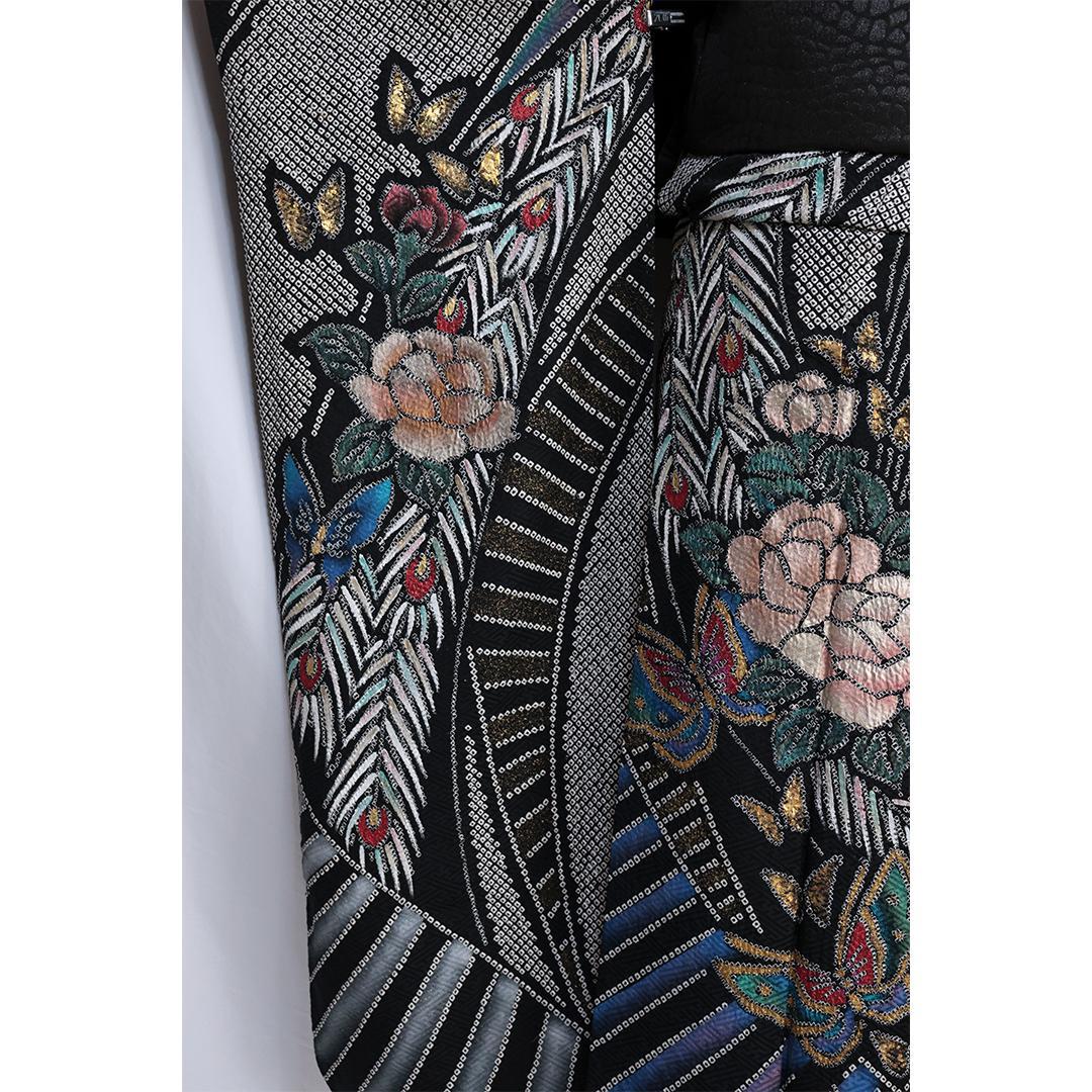 高級総絞り箔振袖単体162.5cmWR56