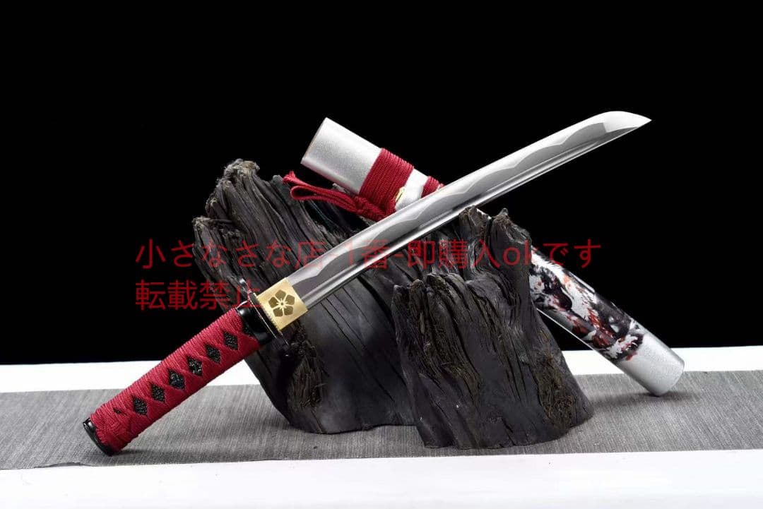 12寸中炭素鋼武士刀【血翎天狼】武具　刀装具　日本刀　模造刀 居合刀 肋差 短刀