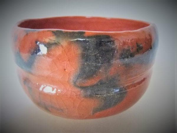 赤楽茶碗 「佐々木松楽」銘「瑞雲」箱書 前大徳寺 高橋悦道