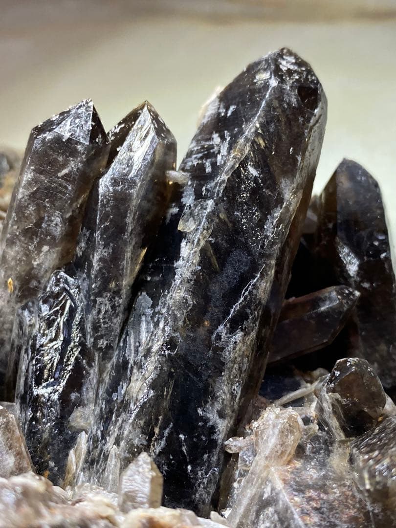 T1030-29ブラジル産水晶結晶モリオンスモーキークォーツ原石クラスター黒水晶