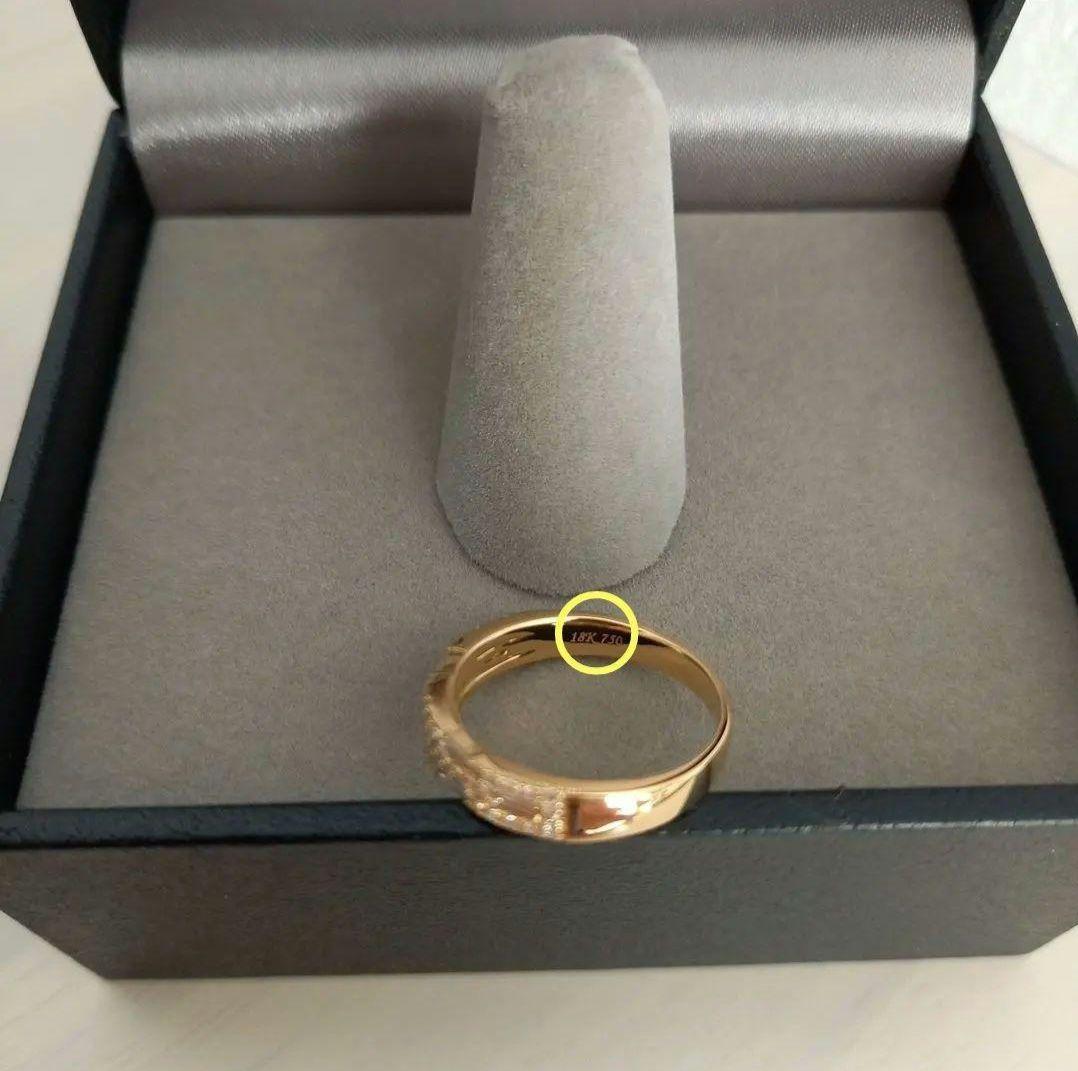 【新品未使用】ジュエリーツツミ＊リング＊K18YG＊ダイヤモンド0.39カラット