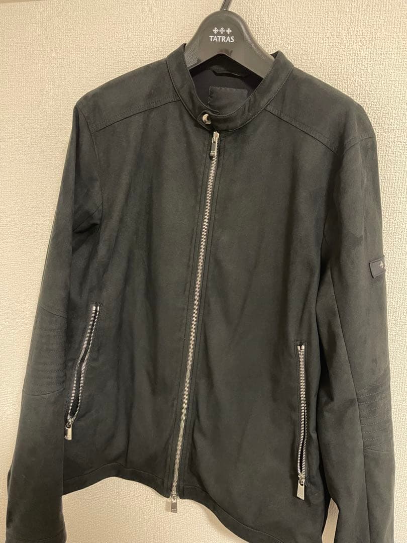 TATRAS ブラック シングルライダースジャケット