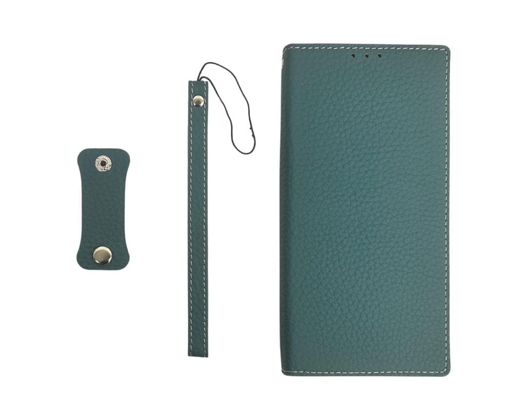 iPhone 12Pro 手帳型iPhoneケース グリーン カードポケット付き