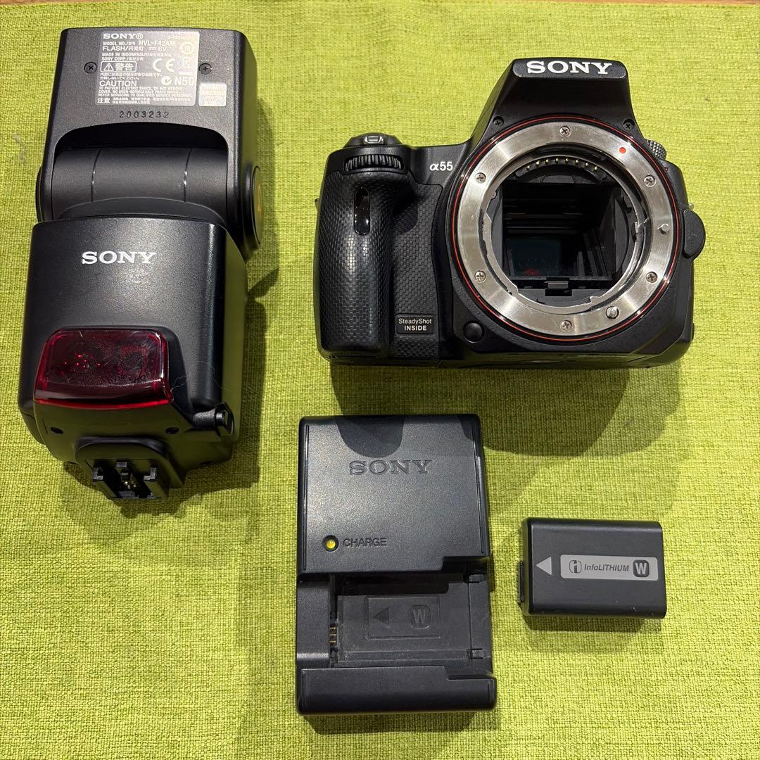 【ジャンク】SONY α55 SLT-A55V フラッシュ HVL-F42AM