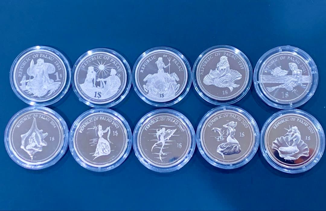 パラオ　カラー　記念　1ドル　10枚　海洋生物　動物保護