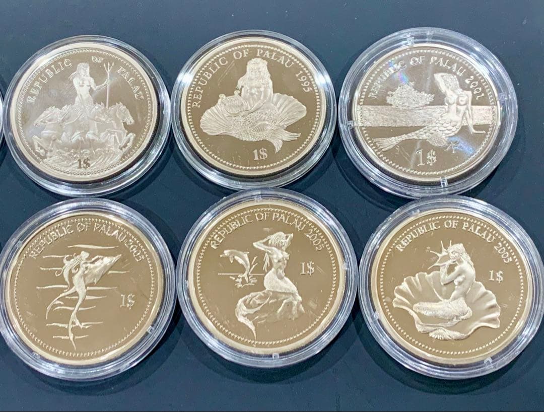 パラオ　カラー　記念　1ドル　10枚　海洋生物　動物保護