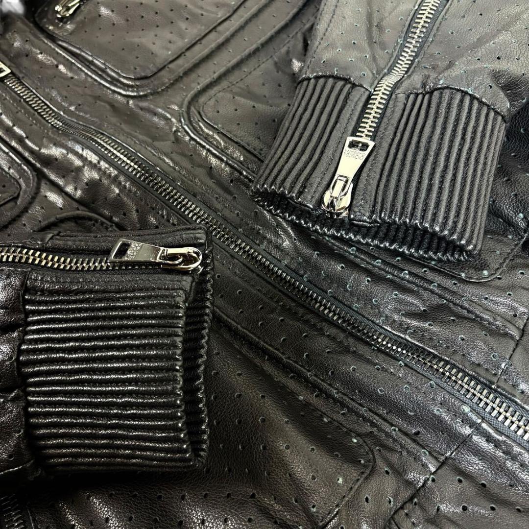 【美品】DOLCE&GABBANA ロー レザー ジャケット 52 イタリア製