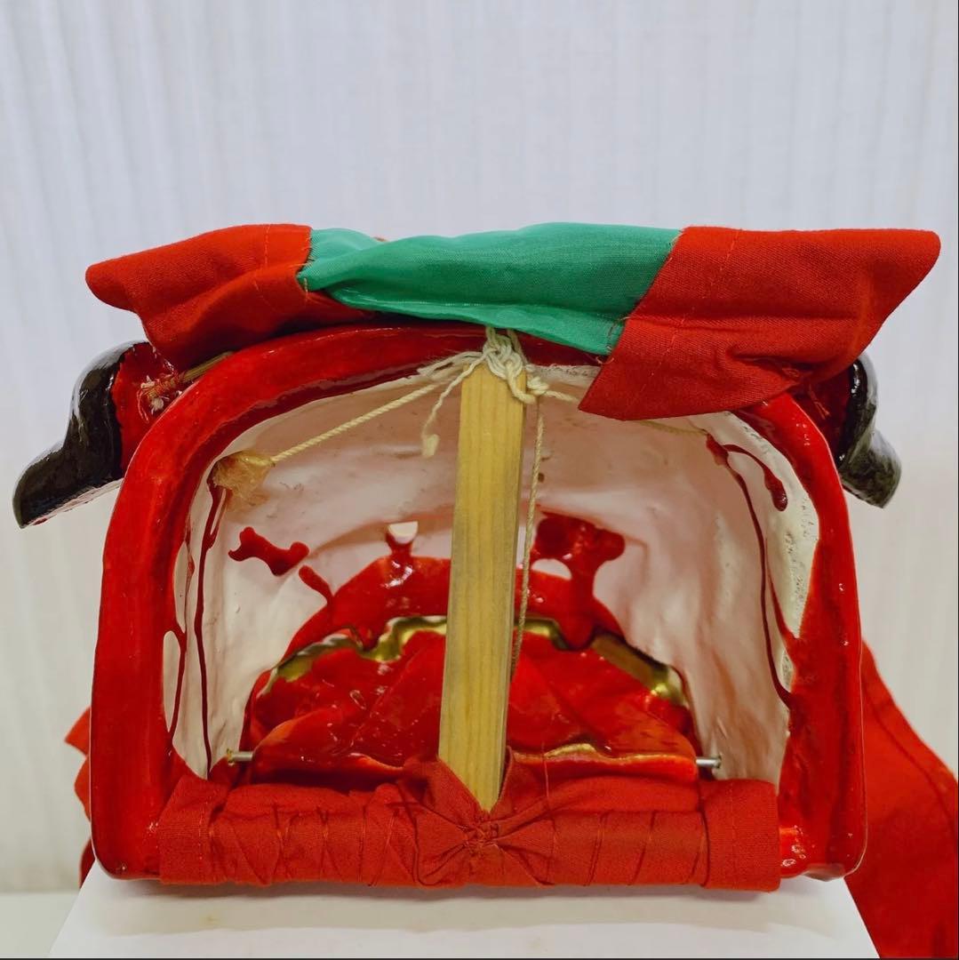 希少 手獅子 日本舞踊 小道具 獅子舞 赤獅子 舞手獅子 獅子頭 縁起物 魔除け