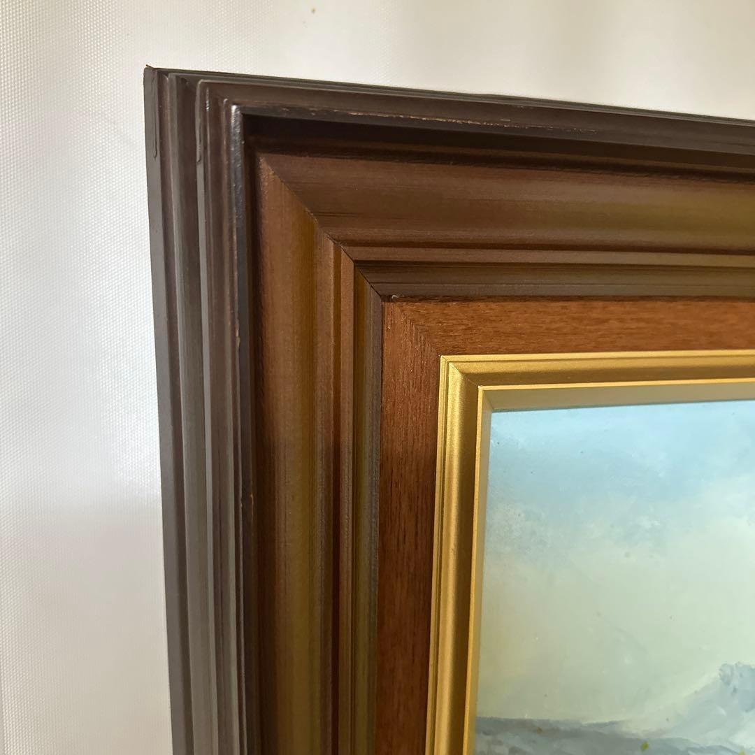 星野数男「尾瀬風景」油彩 真作 F10額装 油絵 大型絵画 風景画 美術品