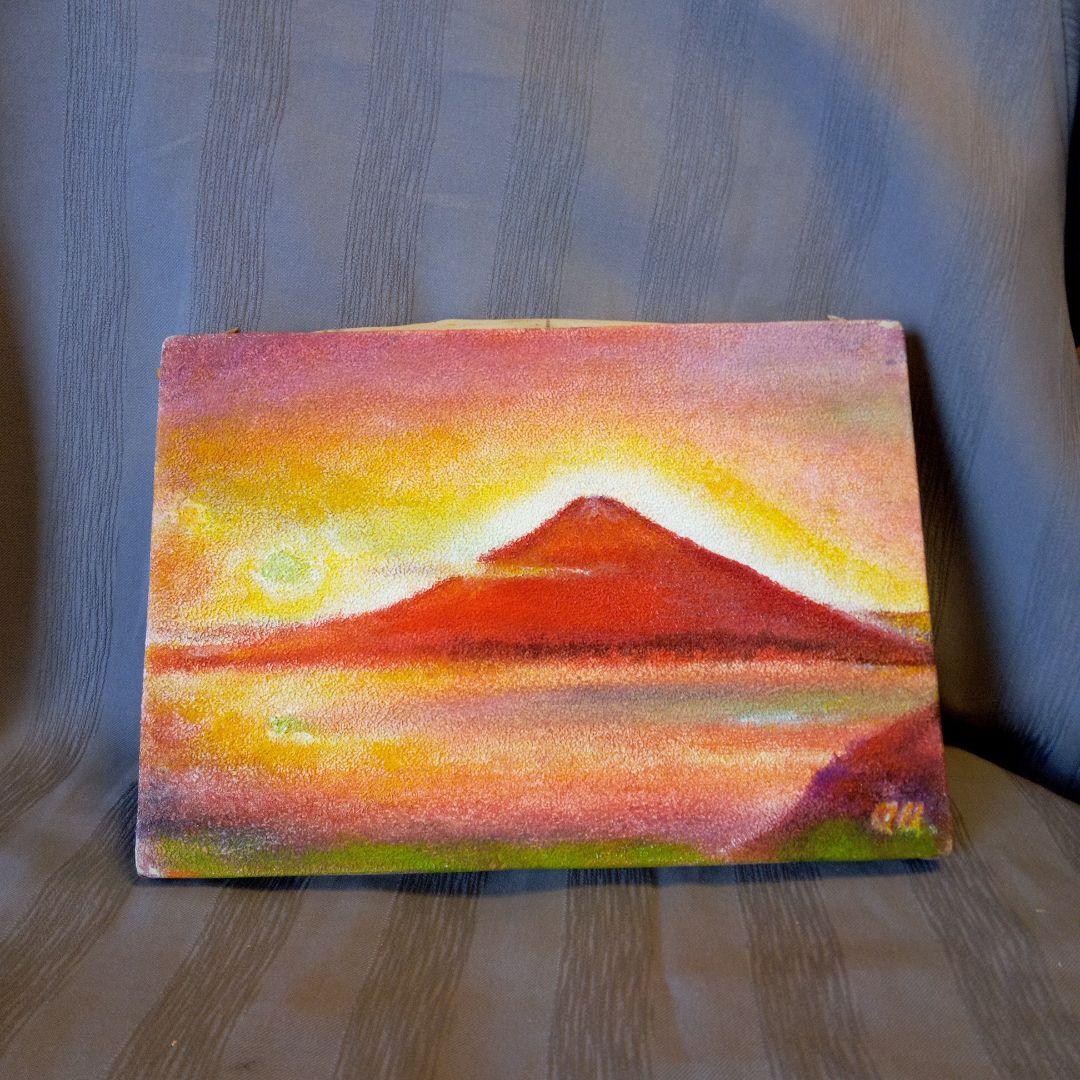 赤富士。油絵。SM