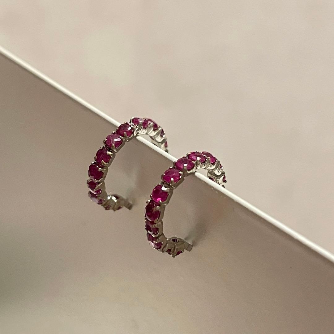 アクセサリー　ピアス　ルビー　k14WG