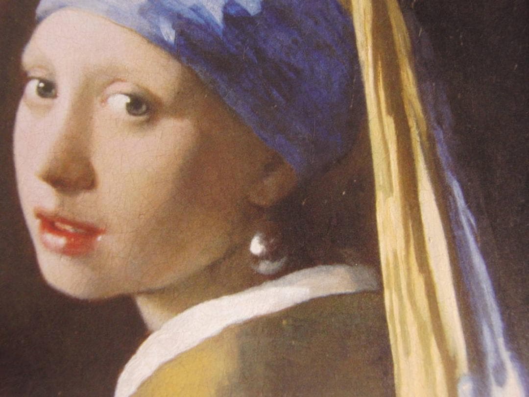 ヨハネス・フェルメール、【真珠の耳飾りの少女】、希少な額装用画集より