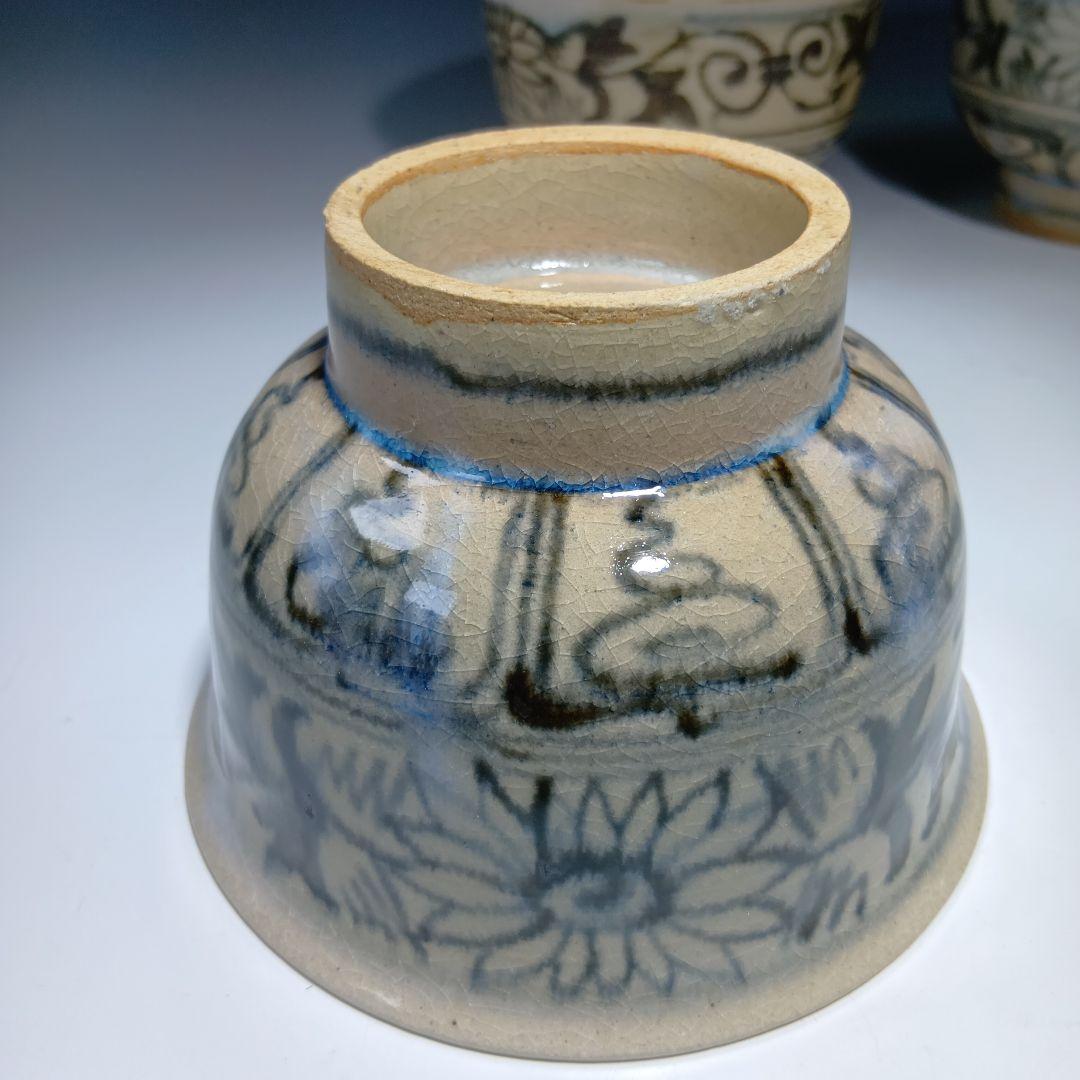 茶道具　楽山窯造　安南数茶碗10客　 美品　共箱