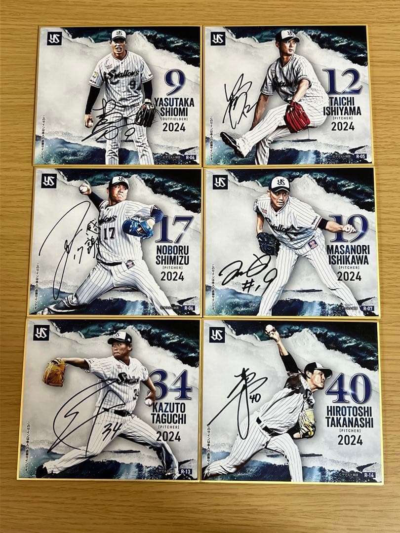 最終値下げ 東京ヤクルトスワローズ 直筆サインmini色紙 2024 6枚セット